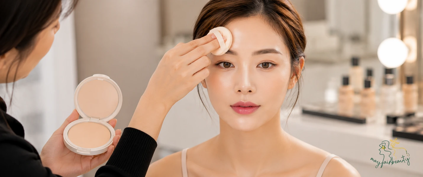 استفاده پنکک روی کرم پودر برای فیکس آرایش
